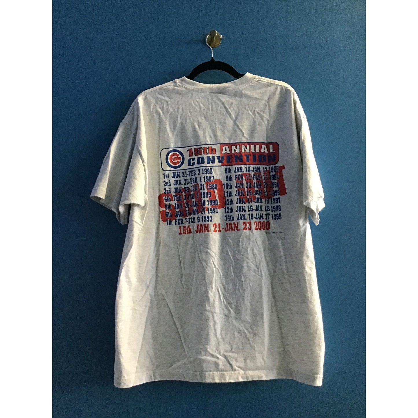 15th Annual Cubs Convention January 2000 Graphic Print White Shirt Men's Size XL