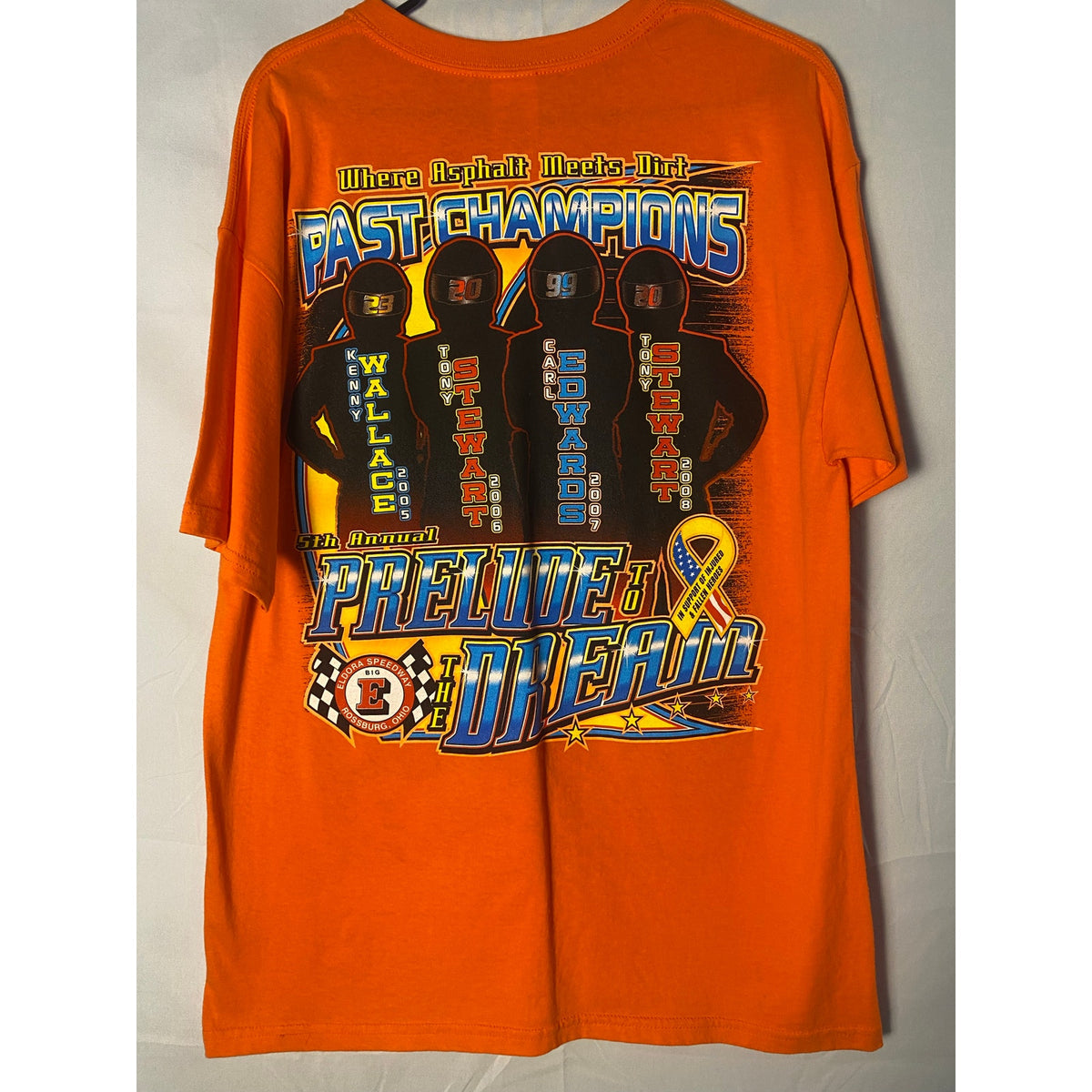Gildan Eldora Speedway 5th Annual Prelude Orange Graphic T-shirt Men's Large