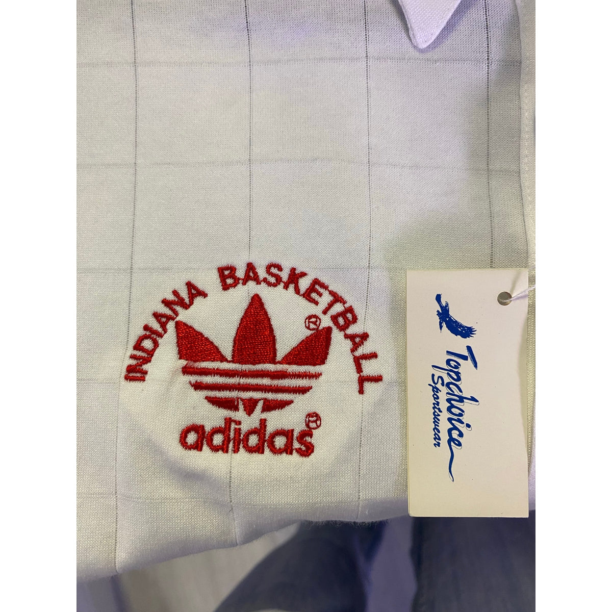 Vintage Top Choice Indiana Basketball Adidas Embroidered Deadstock Polo Shirt Large