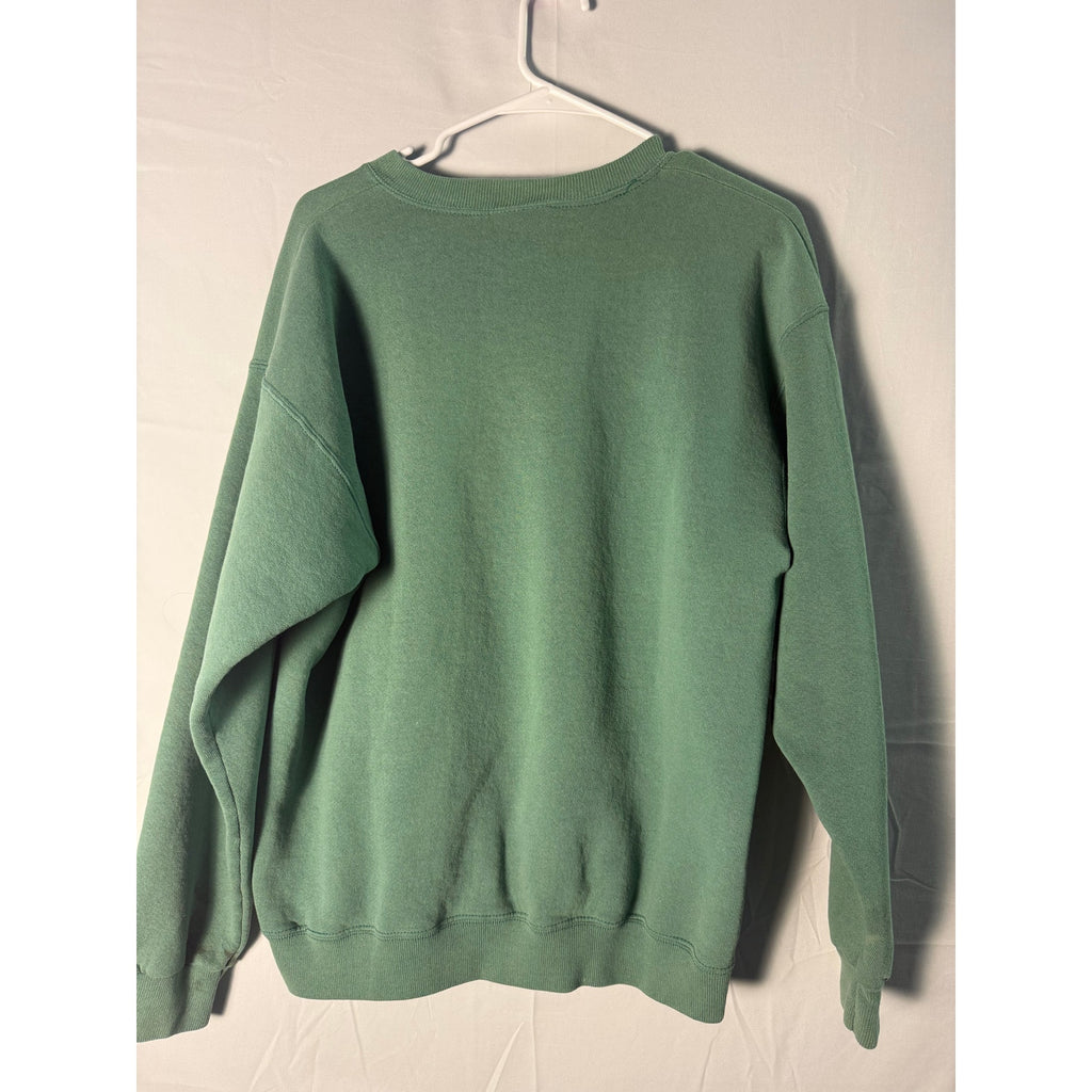 Lee SKI SNOWSHOE Embroidered Green Crewneck Sweatshirt Large Heavyweight
