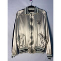 Harley Davidson Silver Bomber Jacket Full Zip Front Pockets Men's Size Medium
