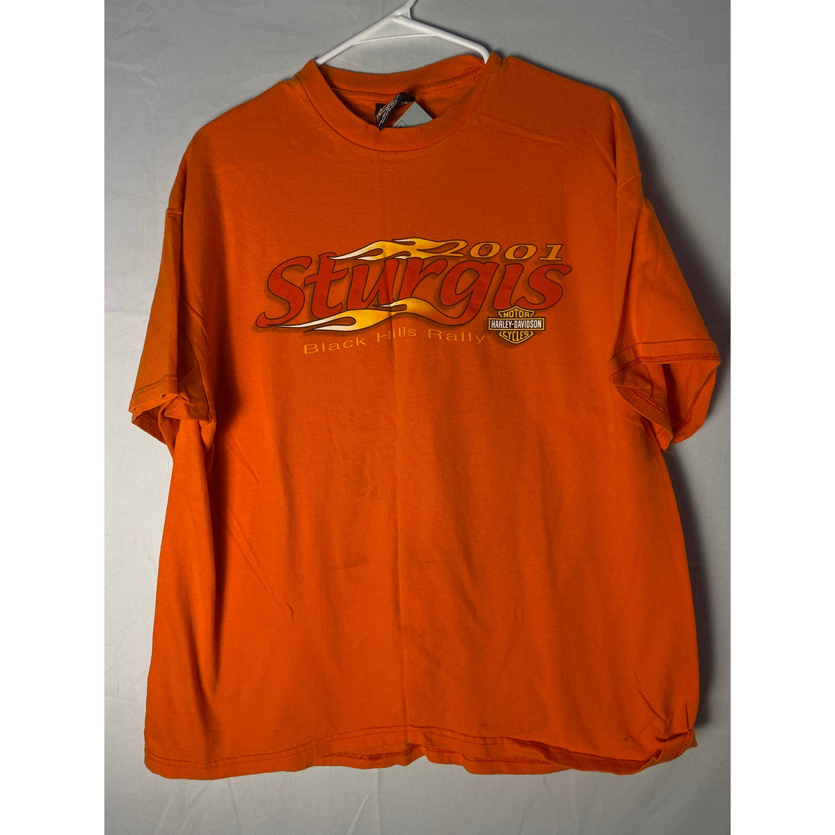 Y2K Harley Davidson Black Hills Rapid City, South Dakota Orange Shirt XL/2XL?