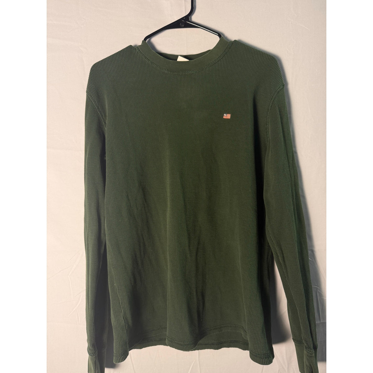 Polo Jeans Company Green Knit Thermal Shirt Long Sleeve Crewneck Size Large