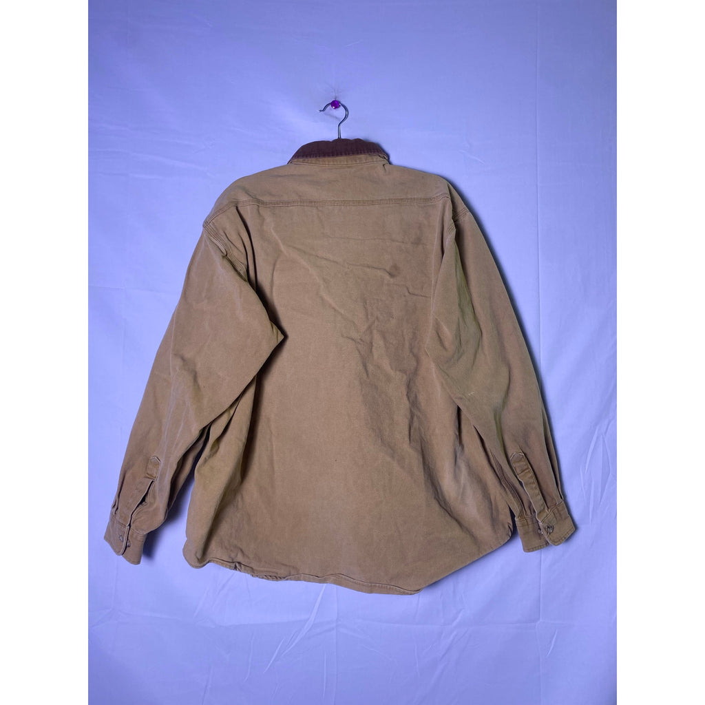 Carhartt Rugged Outdoor Wear Brown Button Up Long Sleeve Shirt Men's Size XL