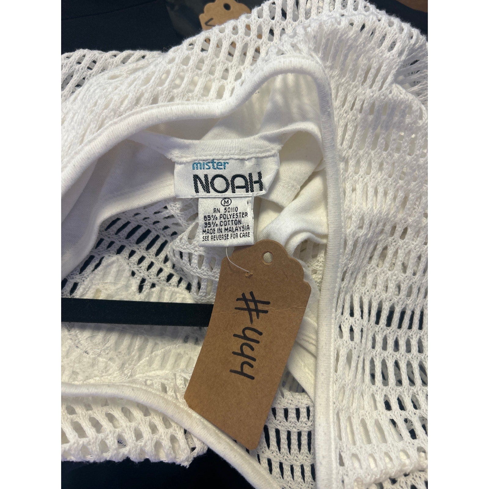 Vintage Mister Noah White Crochet Jumpsuit Women's Size Medium