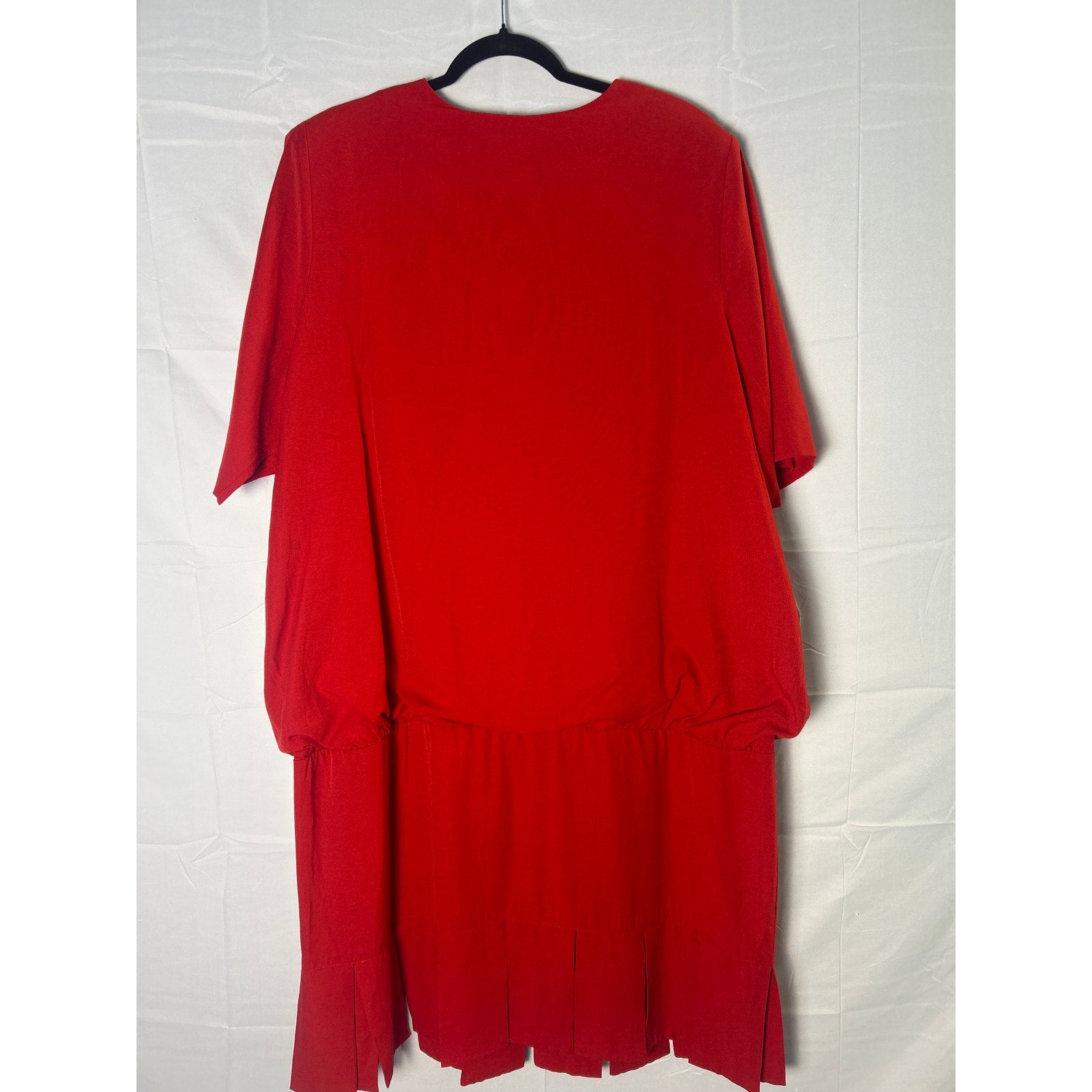 Vintage Roamans Red Fringe Dress Drop Waist Button Front Dress Women's Plus XXL