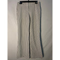 J.Crew Linen Blend White Blue Striped Bootcut Pants Women's 6 Career Business