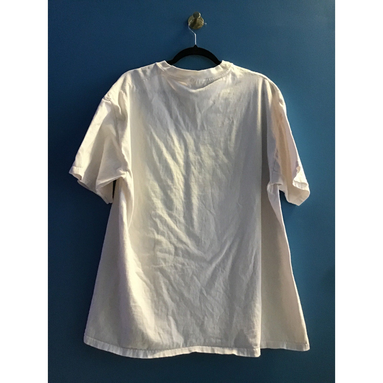 Vintage 90s Hanes Mustang Car Print Shirt White Crew Neck Adult Size XL