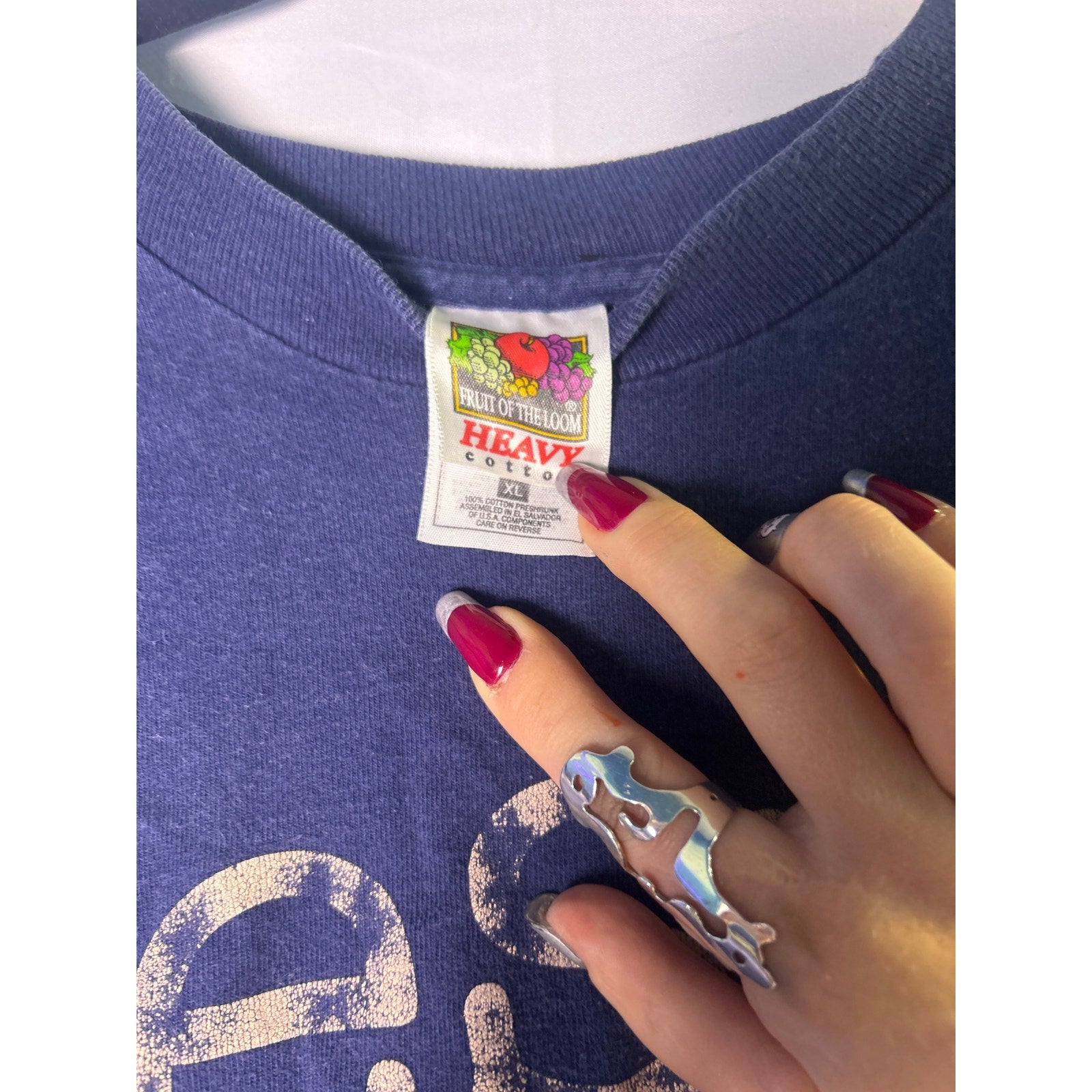 Fruit of the Loom Jesus is Lord. Print Blue Crewneck Short Sleeve Shirt Men's XL