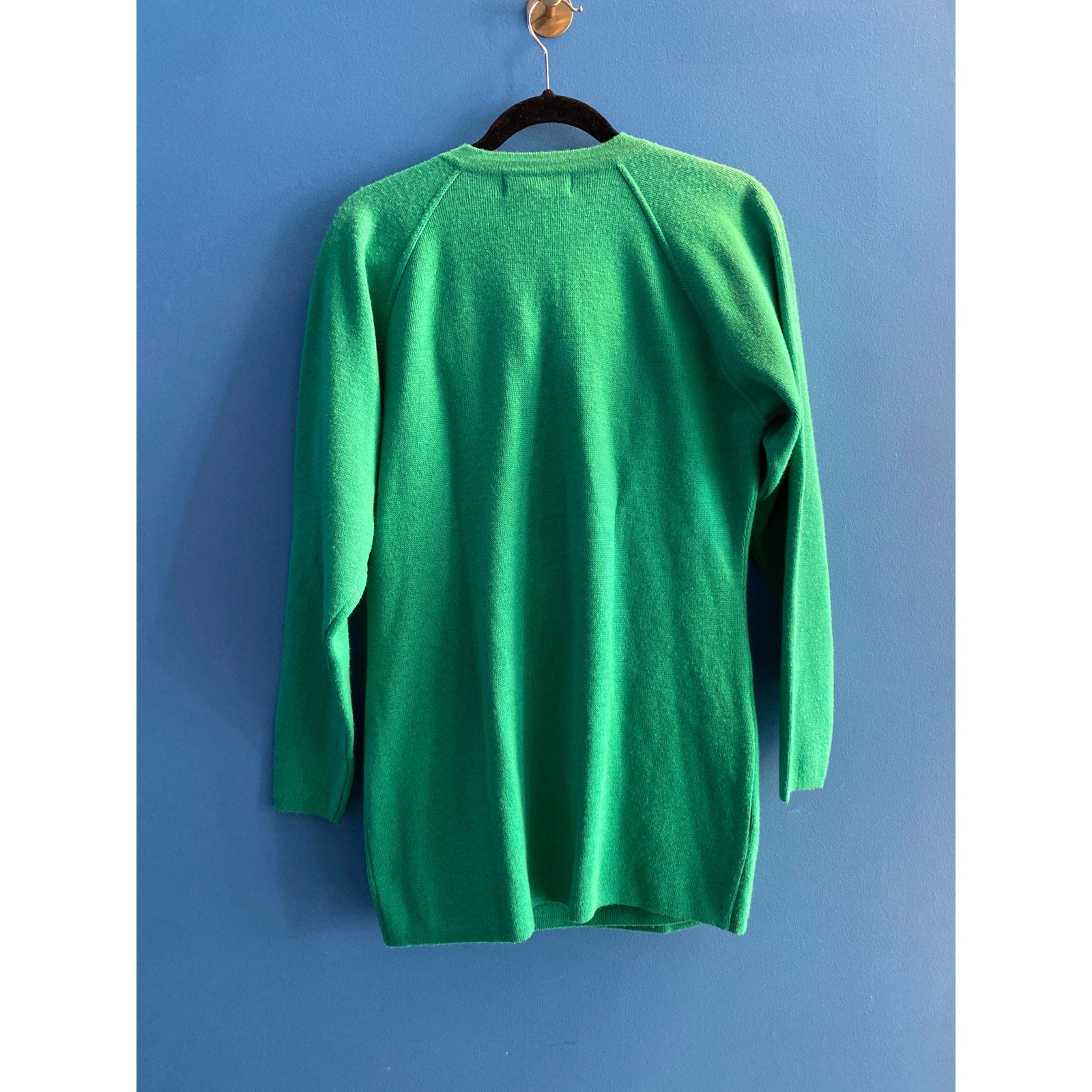 Vintage Argenti Green 2 pcs Set Button Up Cardigan & Skirt Women's Size 4