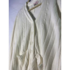 Vintage G.AL.S White Button Cardigan Sweater Ribbed Cable-Knit Womens Medium
