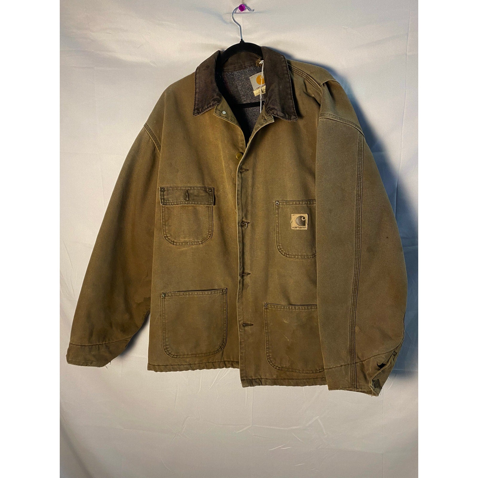 1999 Carhartt Blanket Lined Heavy Zip-Up Jacket w/Stains