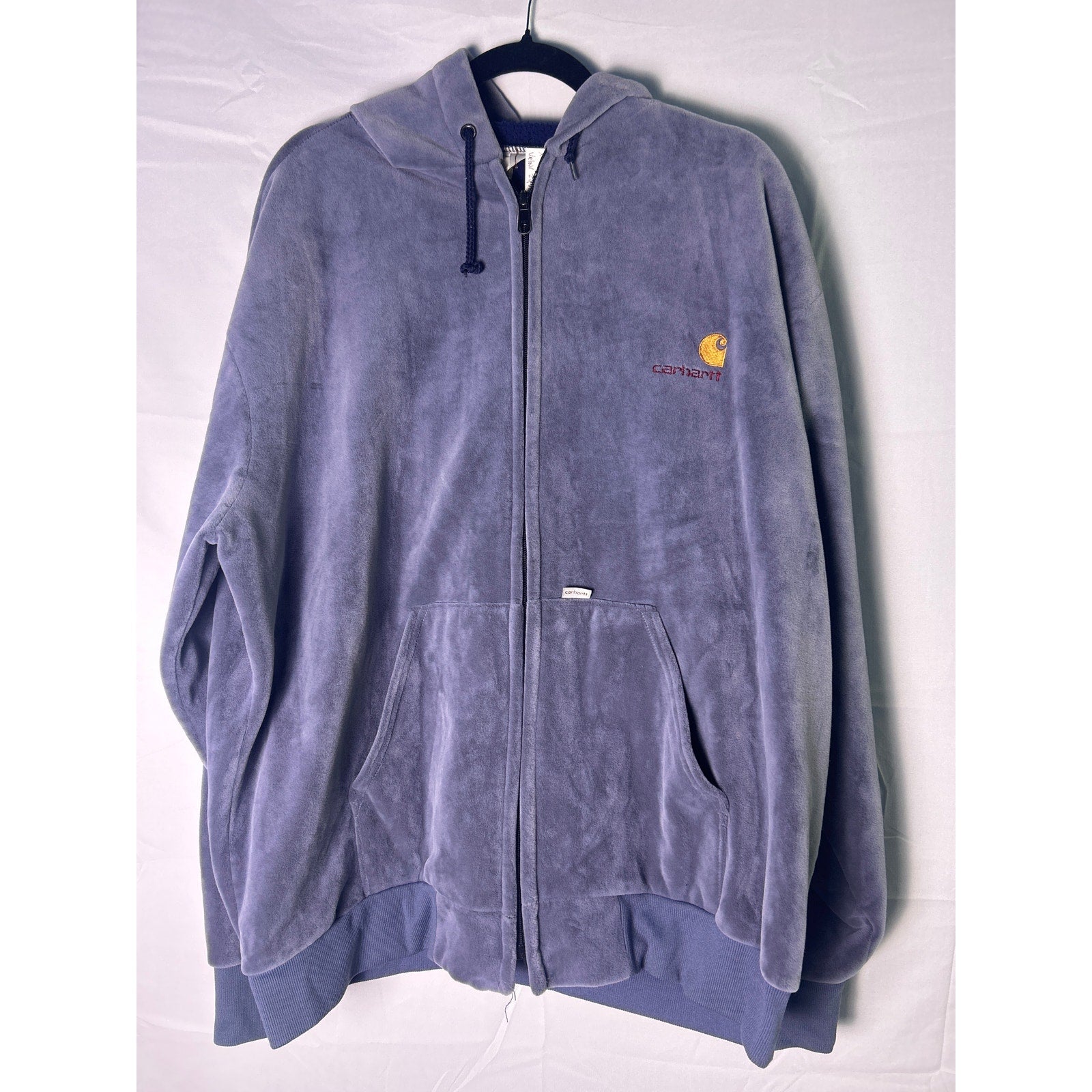 Carhartt Rugged Outdoor Full Zip Velour Hoodie Sweatshirt Men's Size XL