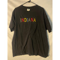 Vintage IU INDIANA Multicolor Embroidered Black T-shirt Crewneck Mens Size Large