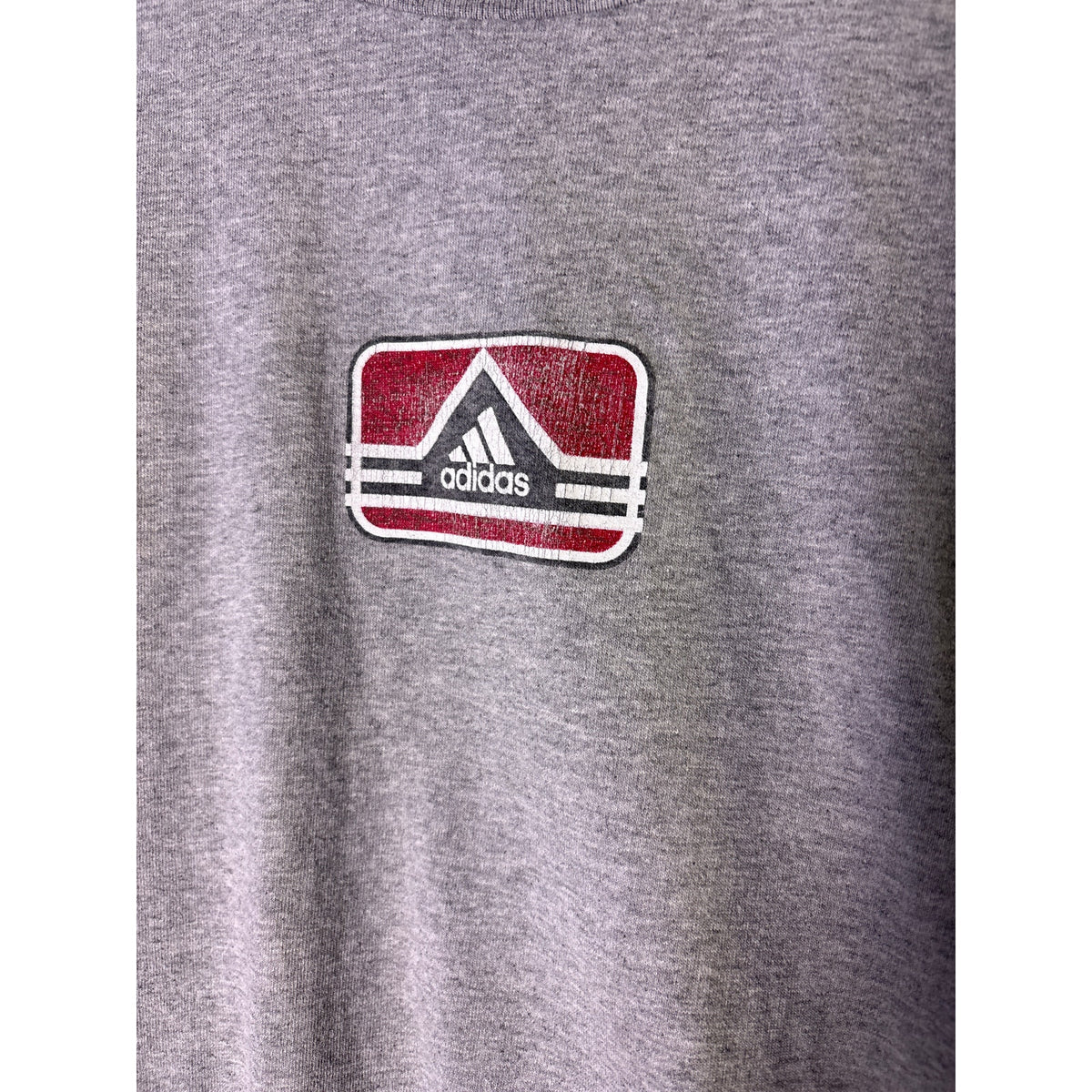 Vintage Y2K Adidas Gray Crewneck Short Sleeve Tee Shirt Logo Print Men's Size XL