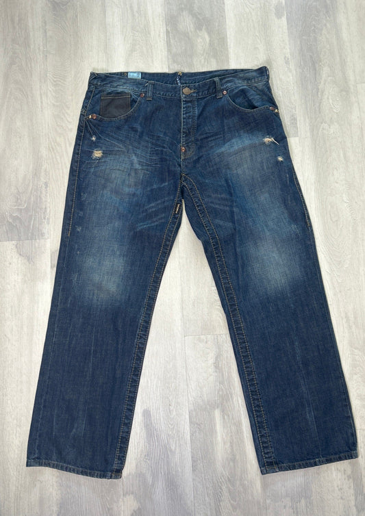 Y2K Parish Studded Jeans Straight Leg Medium Wash 5-Pockets Men's Size 42