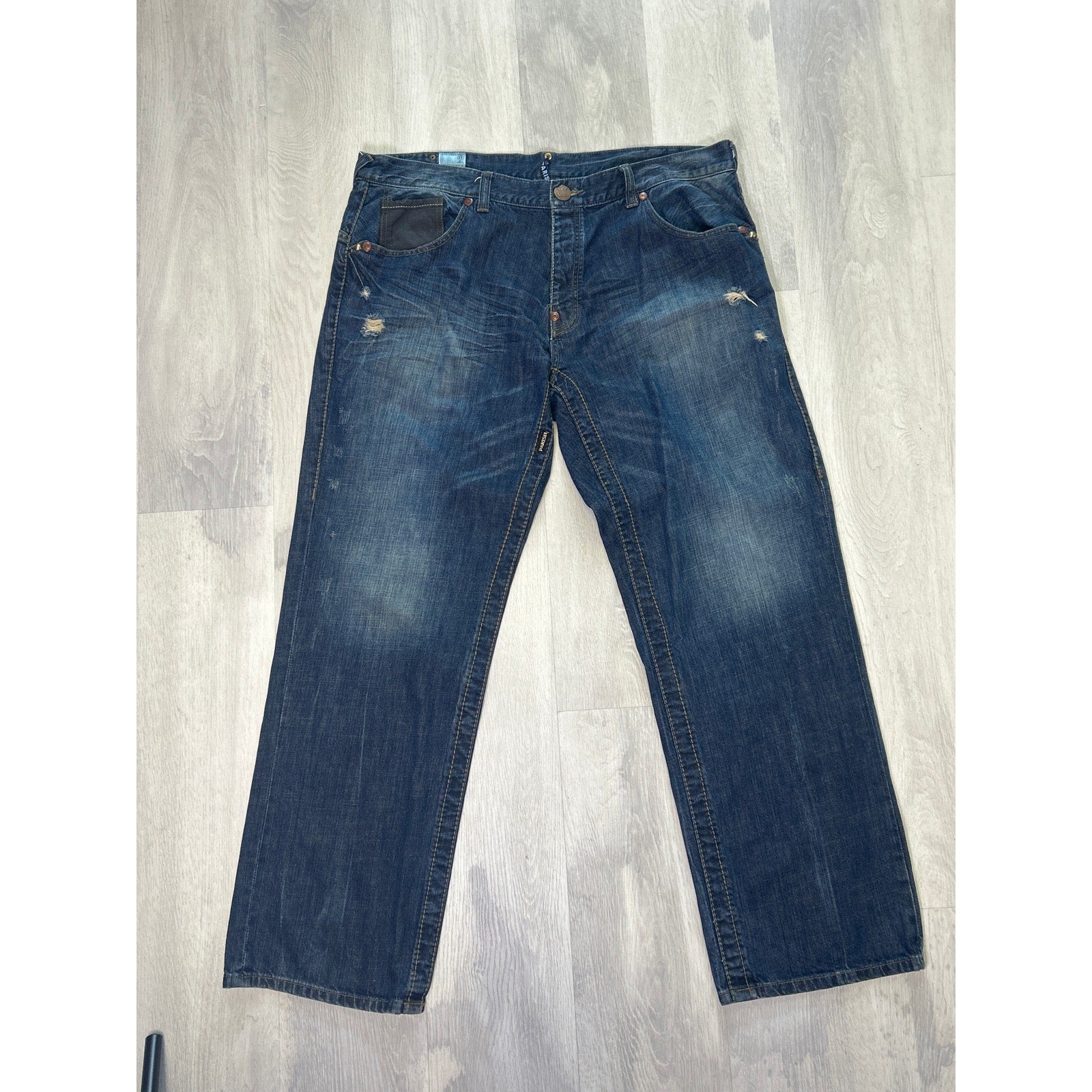 Y2K Parish Studded Jeans Straight Leg Medium Wash 5-Pockets Men's Size 42