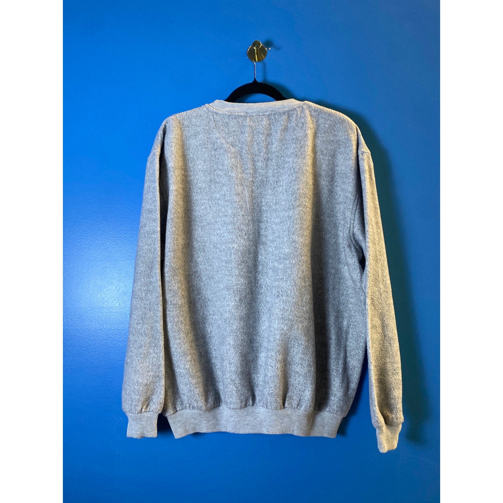 Vintage Indiana University Embroidered Gray Pullover Crewneck Sweater Mens Large
