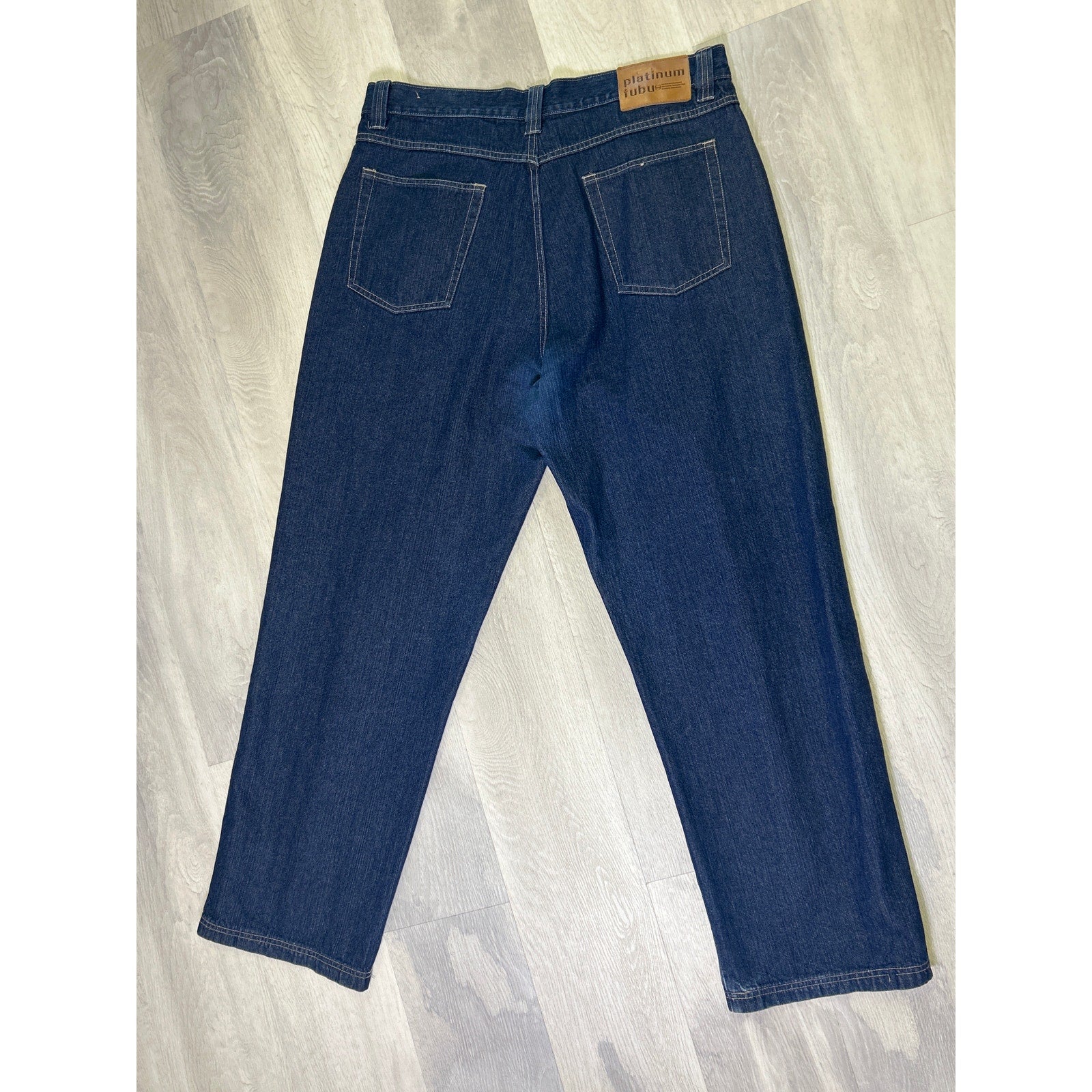Platinum Fubu Blue Denim Straight Leg Jeans Dark Wash Men's Size 38/34