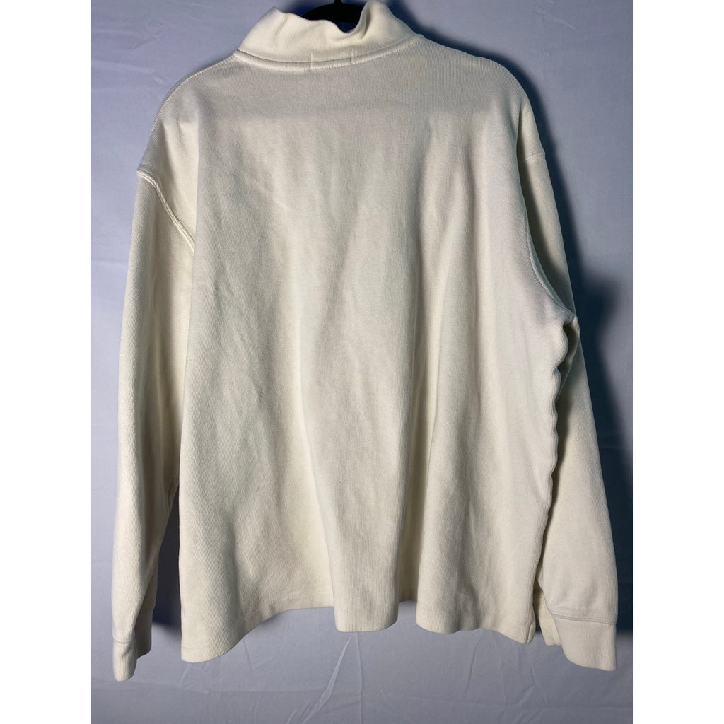 Vintage Polo by Ralph Lauren White Polo Sweater Quarter Zip Pullover Logo 2XL