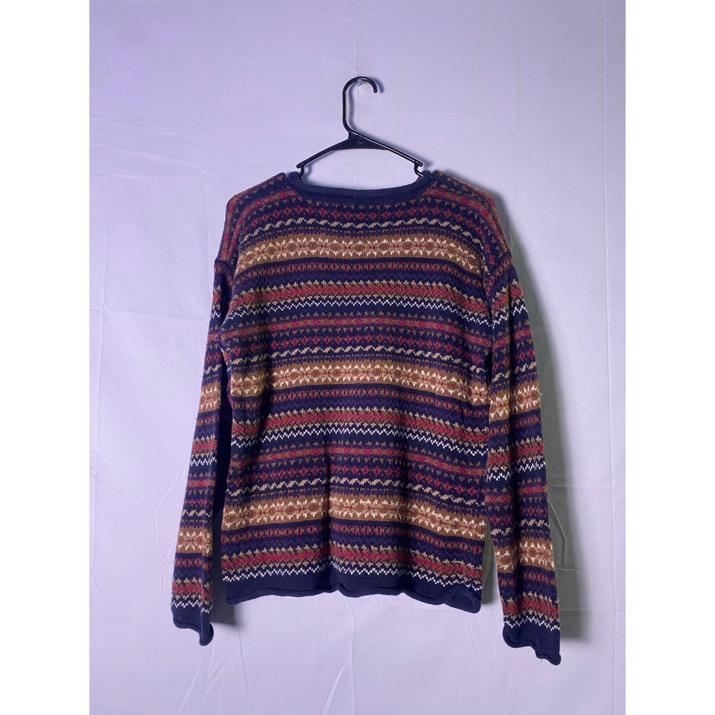 Sienna Multicolor Knit Crewneck Pullover Sweater Men's Size Medium Ramie Cotton