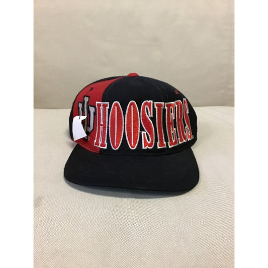 Vintage Starter Indiana Hoosiers IU University Spell-out SnapBack Hat Black Red