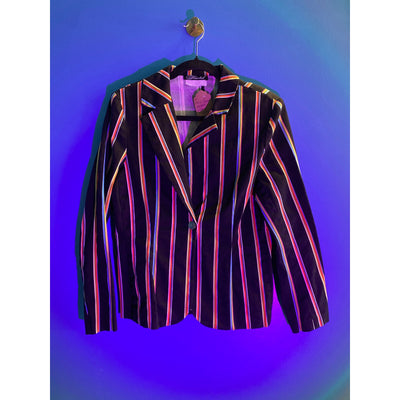 70's Vintage Touché Striped One Button Blazer Jacket Women's Size Medium