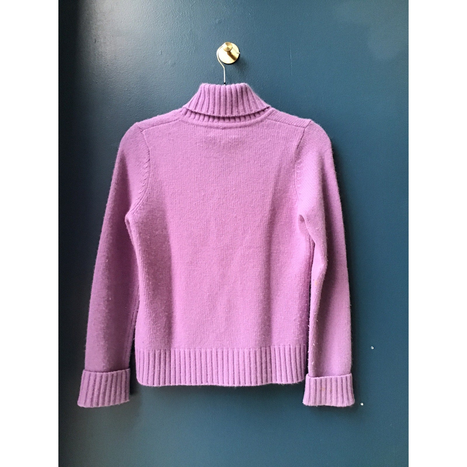 Lauren Ralph Lauren Wool Angora Cashmere Turtleneck Pullover Sweater Purple P/S