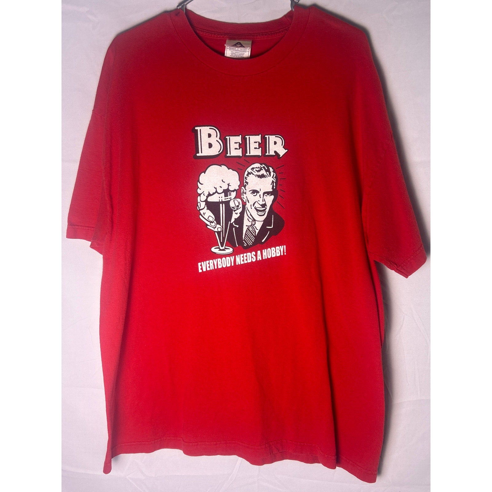 Alstyle Apparel & Activewear BEER! Everybody needs a Hobby! Print Red Shirt XL