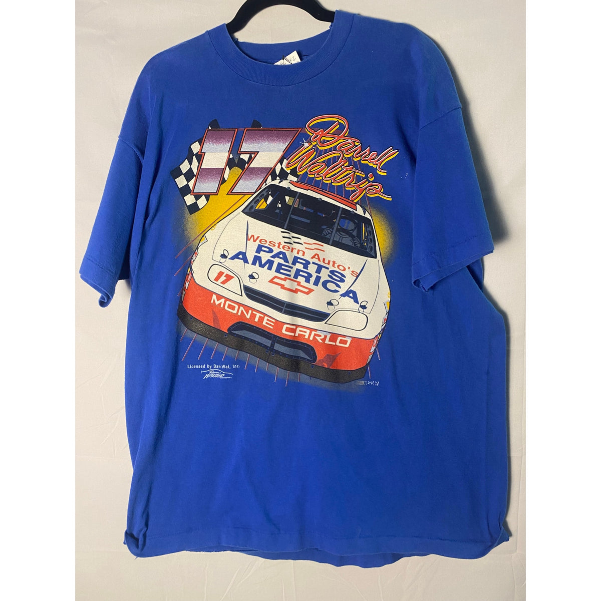 Darrell Waltrip Monte Carlo Blue Graphic Racing T-shirt Men's Size 2XL