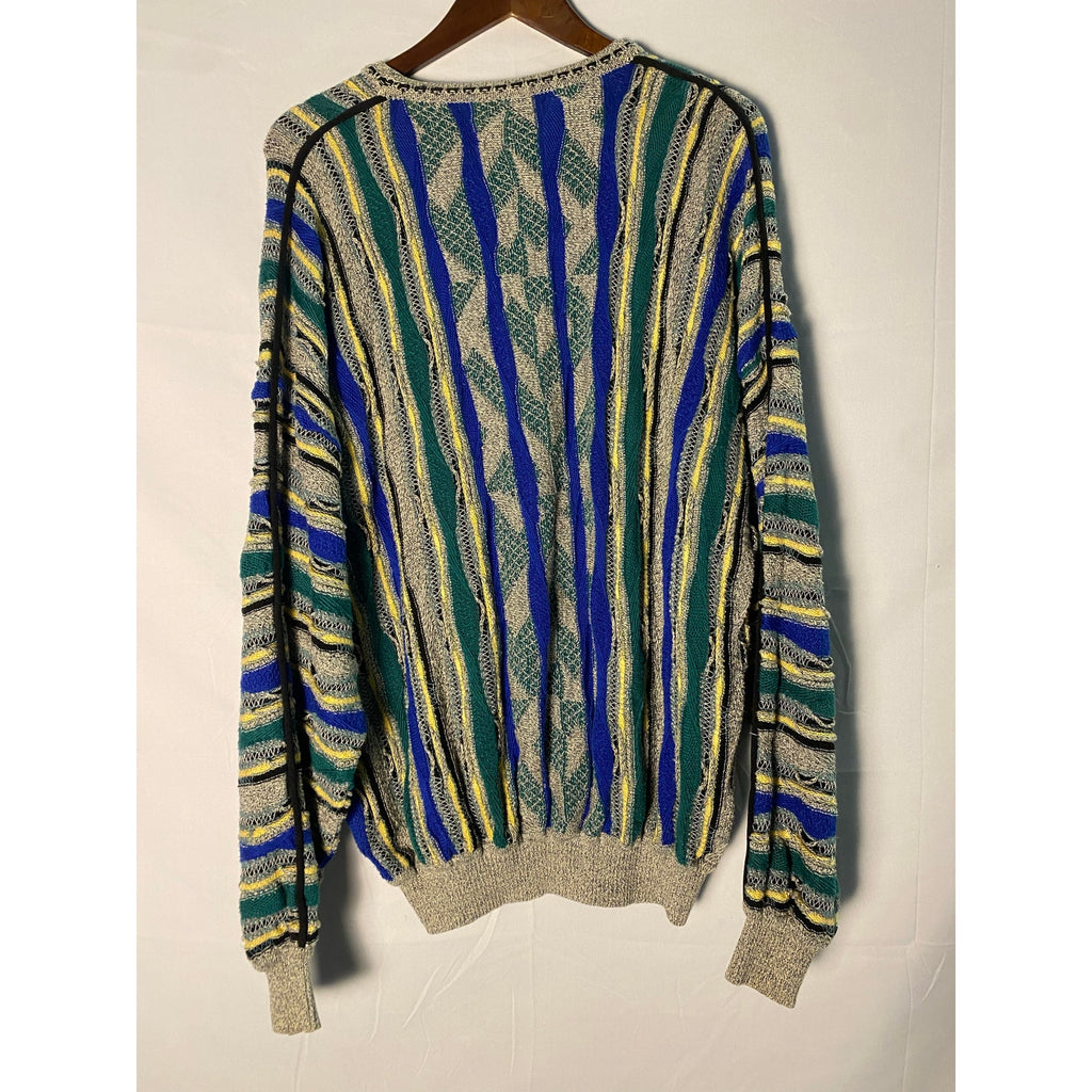 St. Croix 3D Knit Multi Color Embroidered Sweater