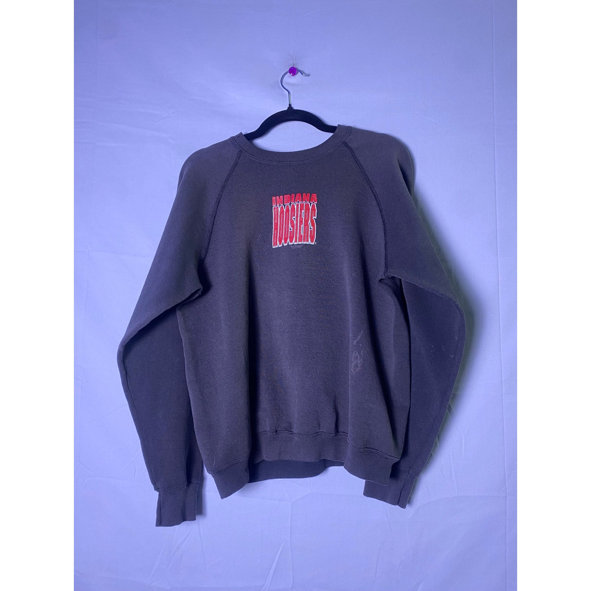 Vintage LEE Cotton Blend Indiana Hoosiers Black Sweatshirt Crewneck Size Large