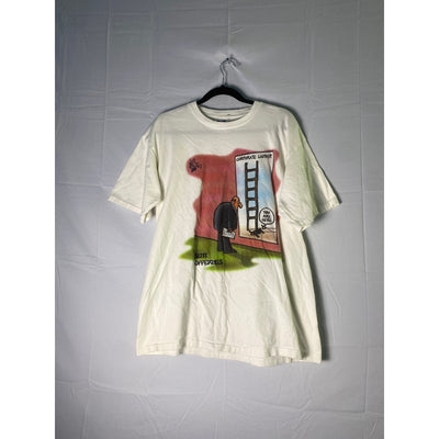 90s Trau & Loevner Don Addis Corporate Ladder Comic White Shirt Men's Size Large