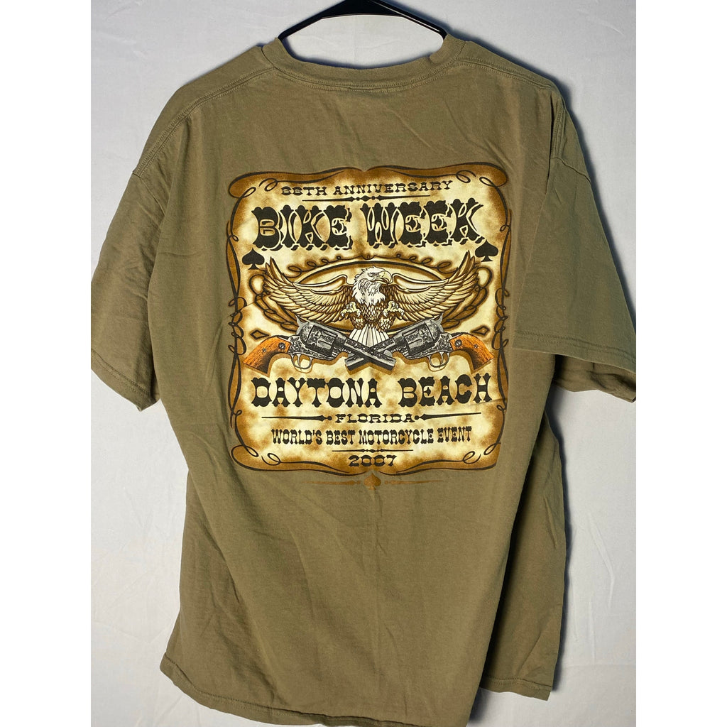Y2K Delta 66th Anniversary Bike Week Daytona Beach, Florida Brown Shirt Size XL