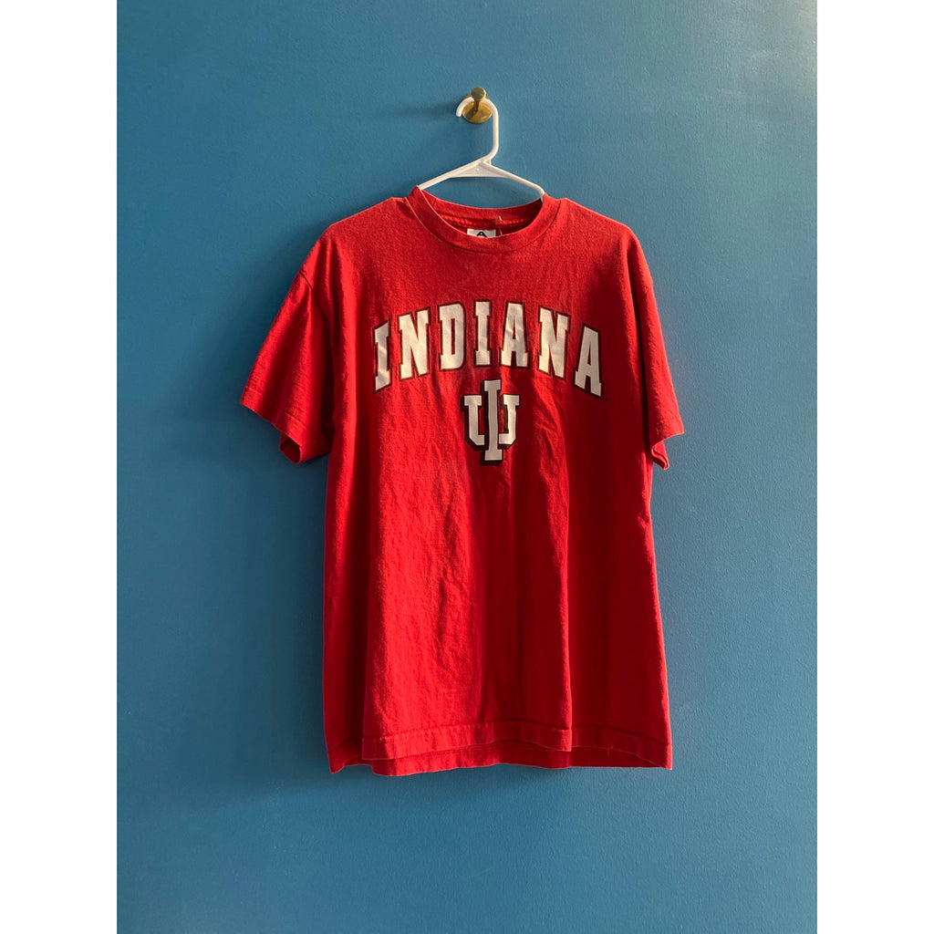 Alstyle Apparel & Activewear IU INDIANA Logo Print Red Shirt Women Size Large