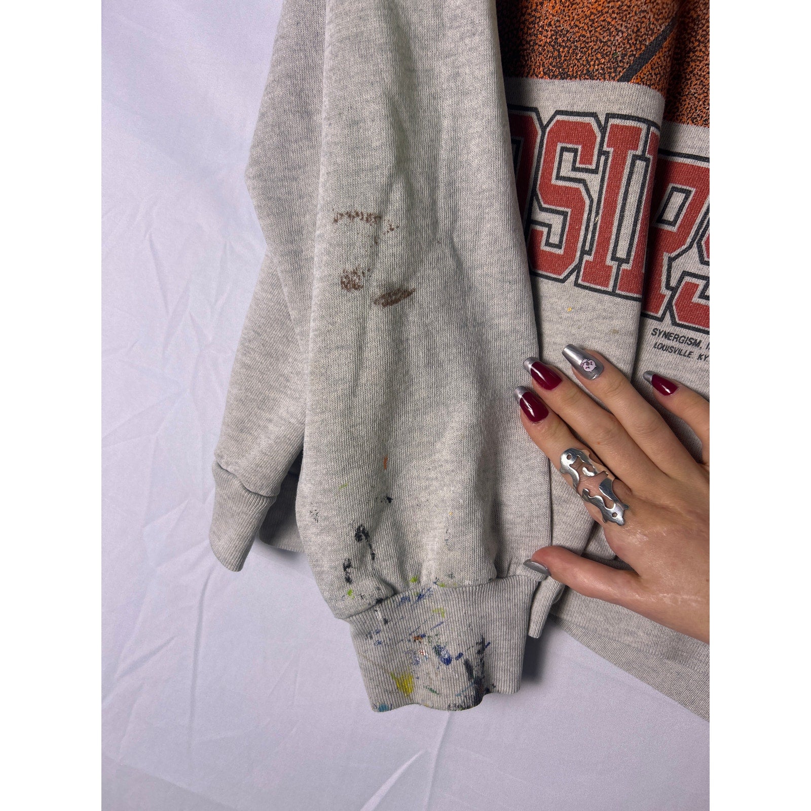 Vintage 90s Delta Basketball Indiana Hoosiers Gray Pullover Sweatshirt Womens XL