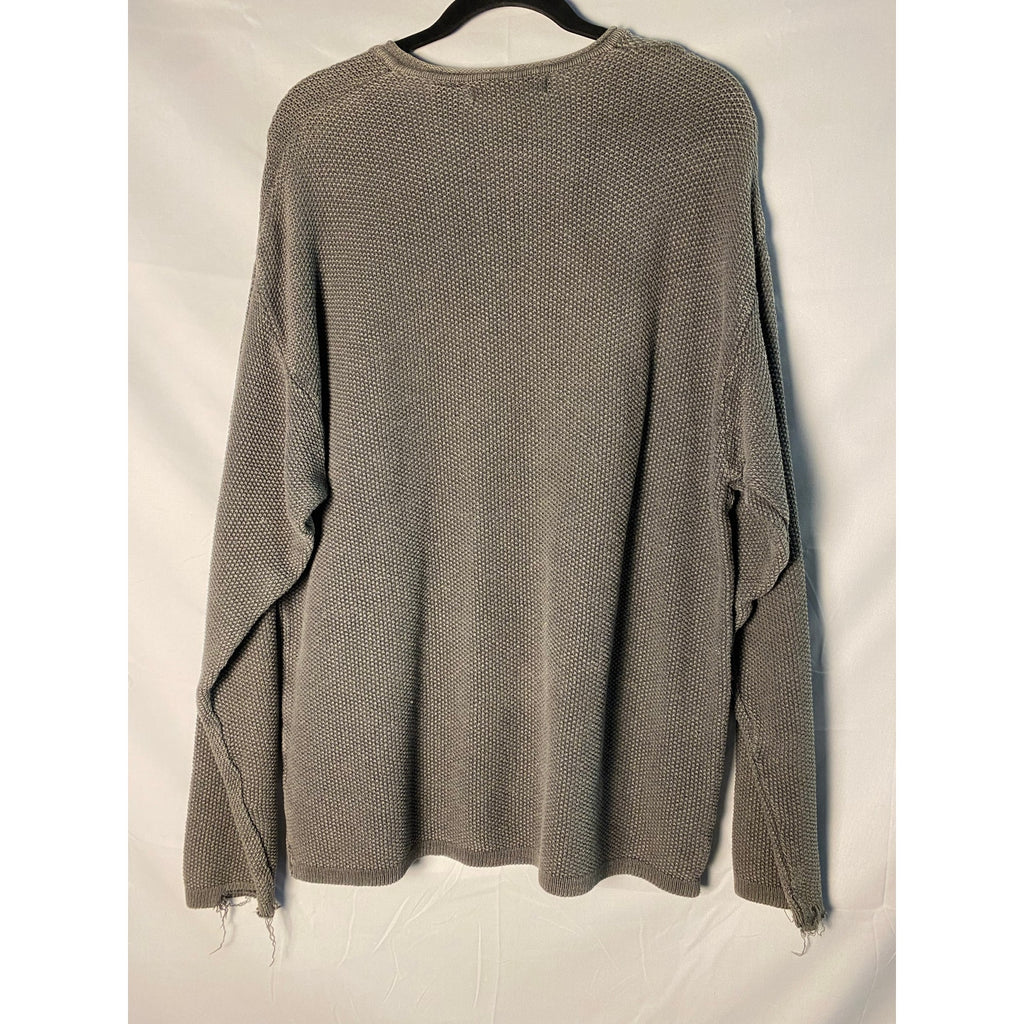 Structure Brand Gray Cotton Heavy Knitted Sweater