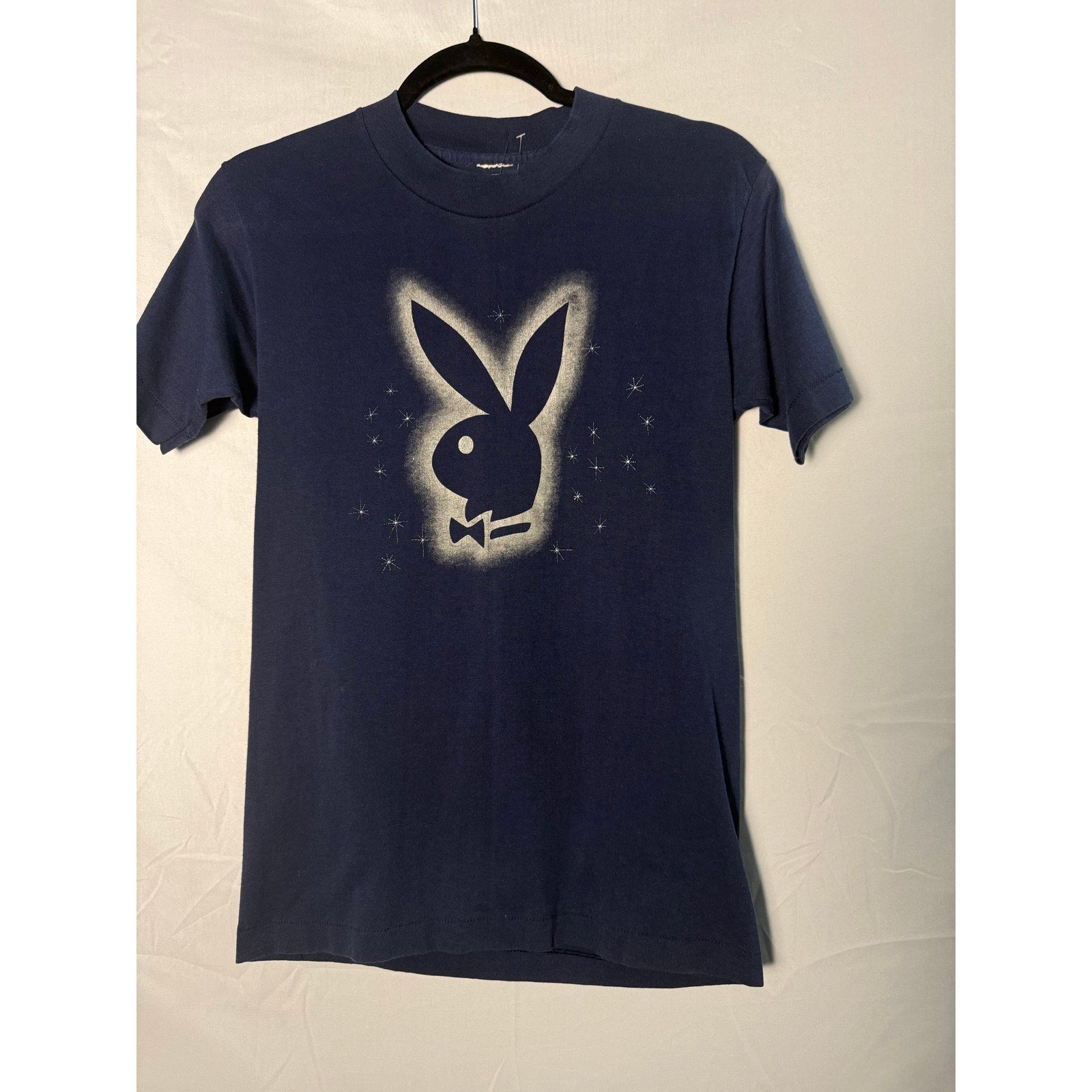 80s/90s Vintage Playboy Logo Print Navy Blue Crewneck Shirt Women's Size Small