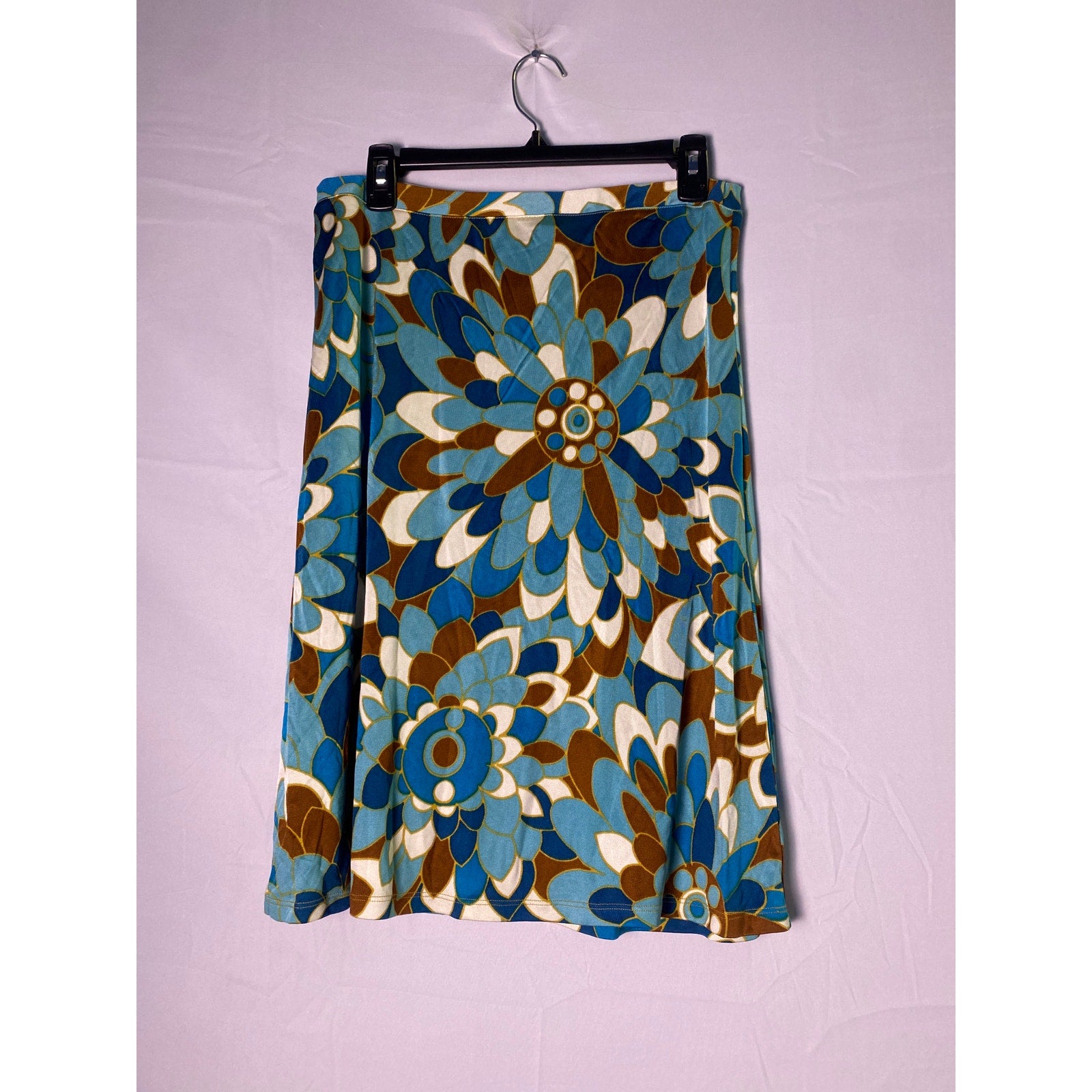 Blue White A-line Knee Length Skirt Women's Size Medium