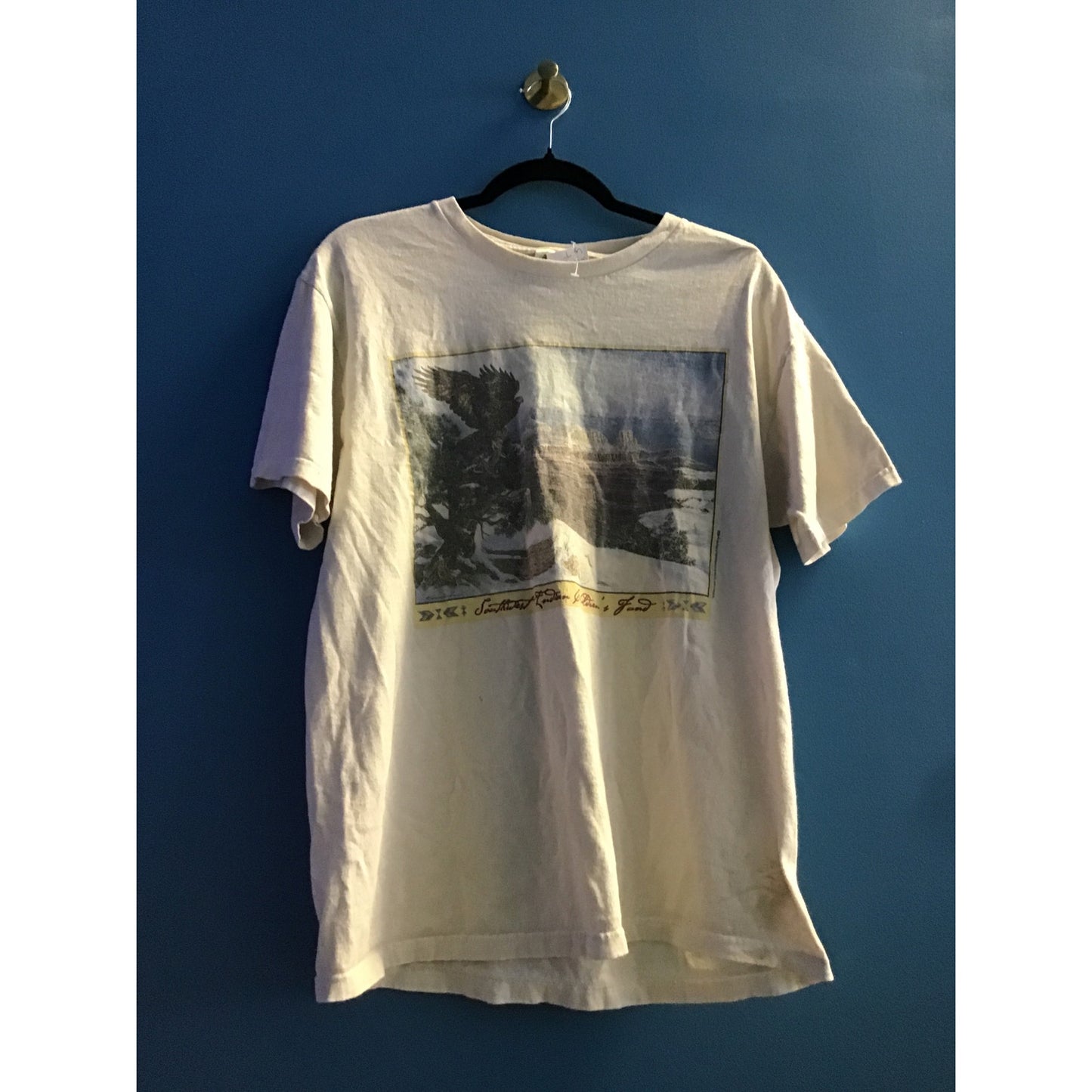 Fruit of the Loom Golden Eagle Graphic Print Crew Neck Shirt Men's Size Large