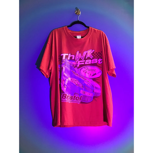 Vintage Y2K Gildan Bristol Sharpie 500 Shirt Nascar Racing Motor Speedway Car XL
