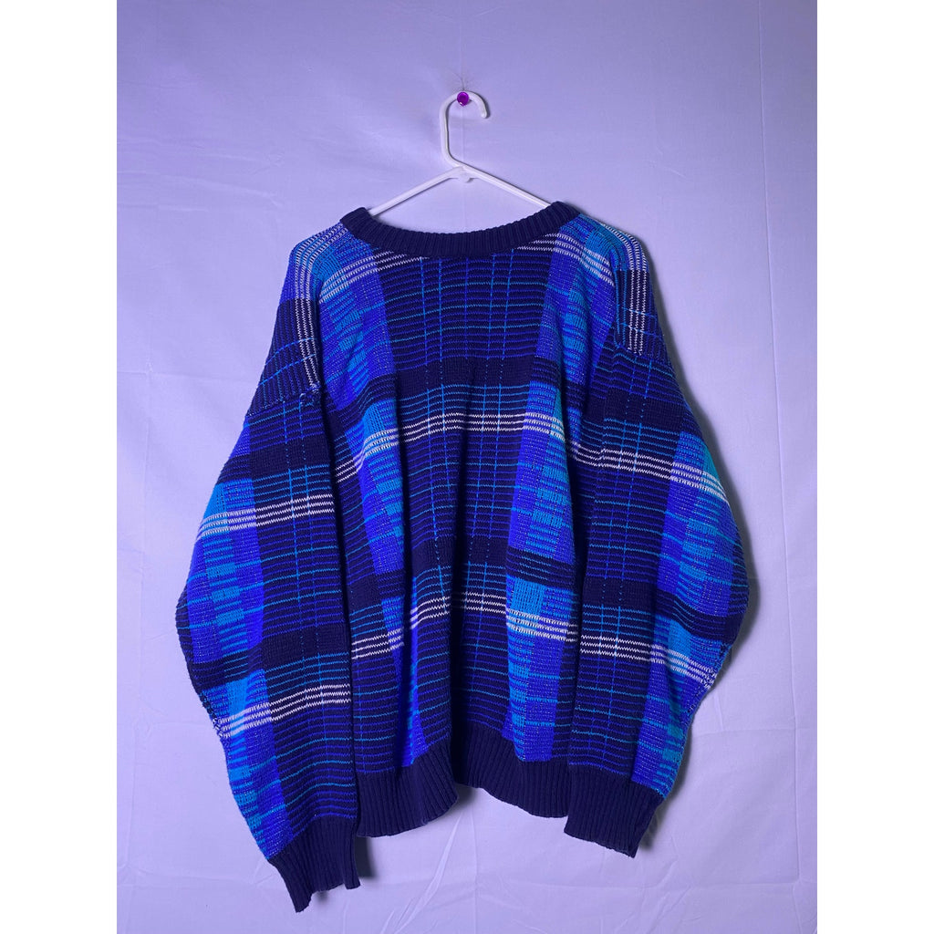 Columbus Avenue Navy Blue Knit Sweater Men's Size Medium Pullover 100% Cotton
