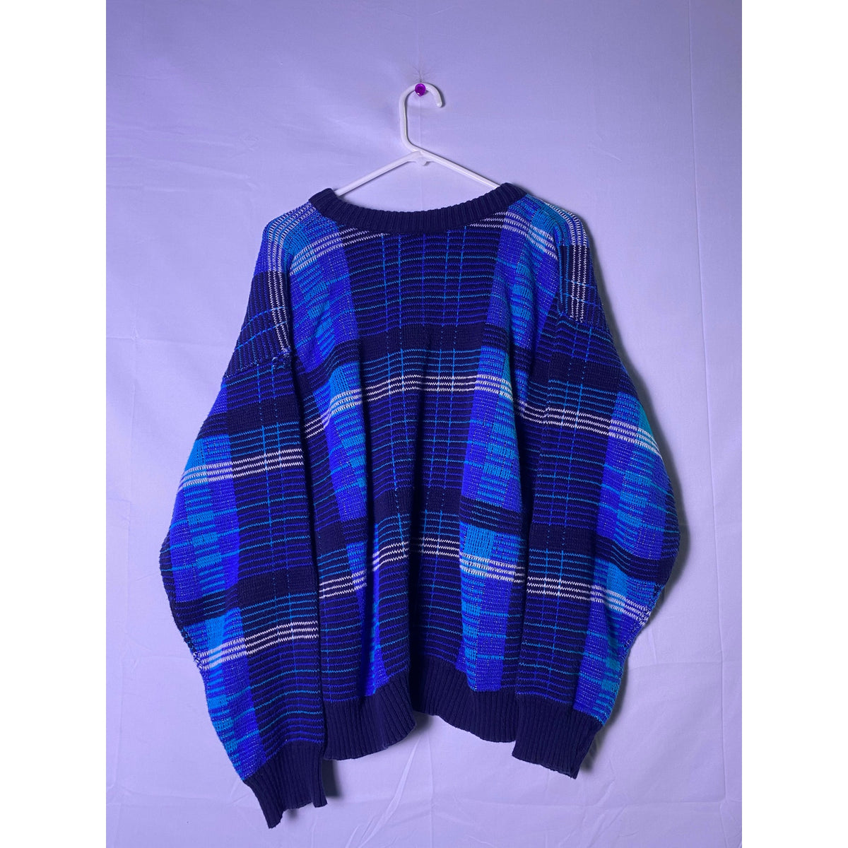 Columbus Avenue Navy Blue Knit Sweater Men's Size Medium Pullover 100% Cotton