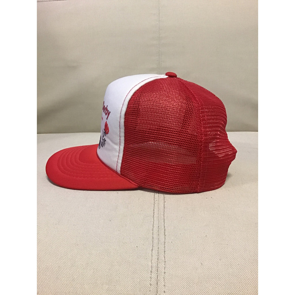 Kentucky Derby Run For The Roses Trucker Print Hat Red Snapback Baseball Cap