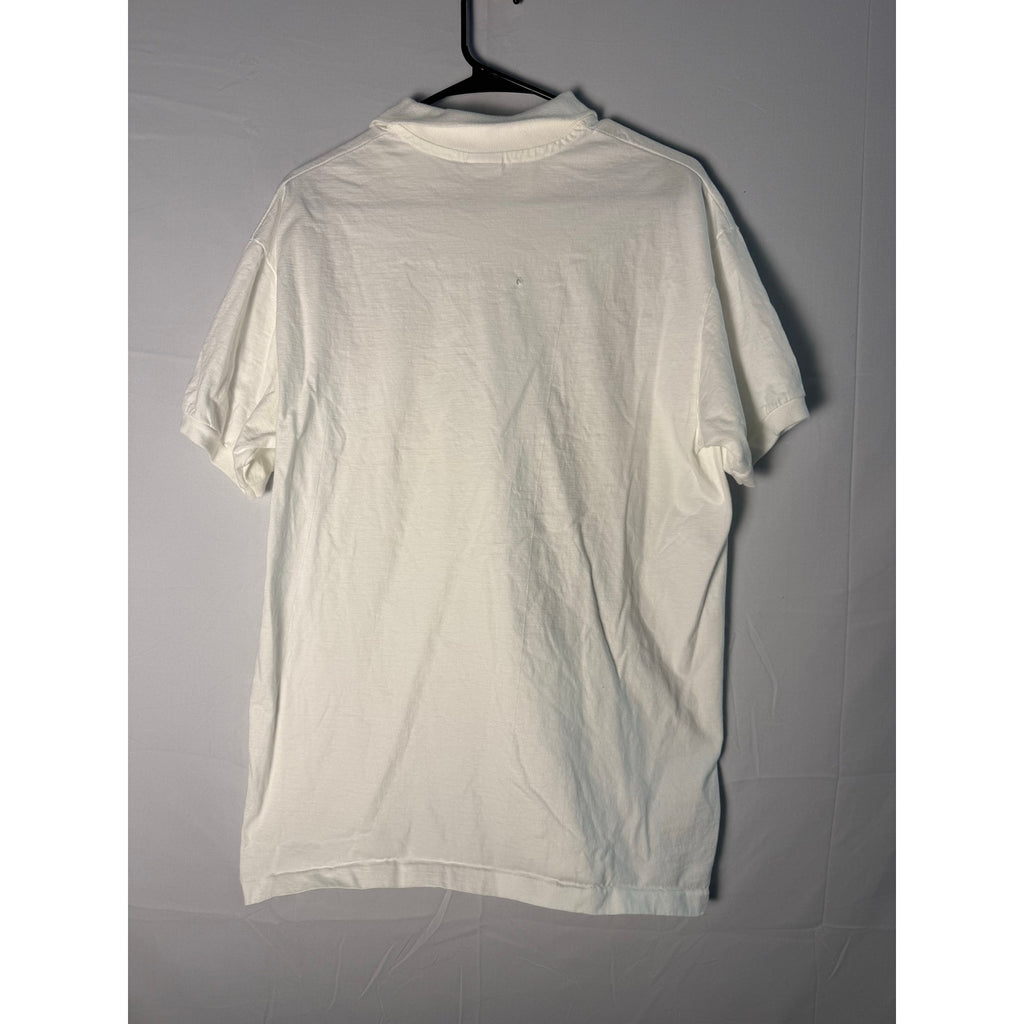 Vintage Anvil Little 500 White Polo Shirt Short Sleeve Men's Size XL