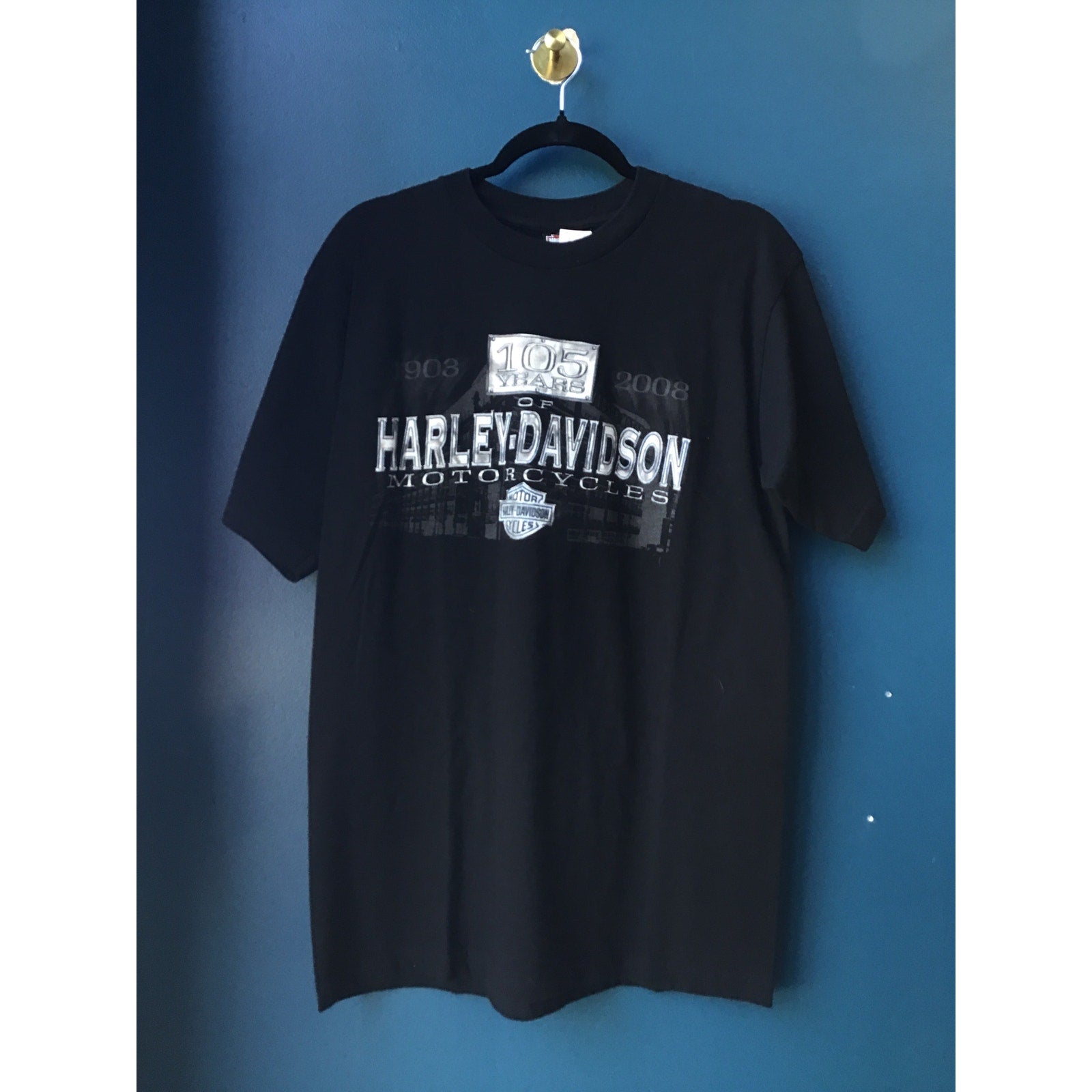 Vintage 105 Years Harley Davidson Indywest Plainfield, Indiana Shirt Mens Large