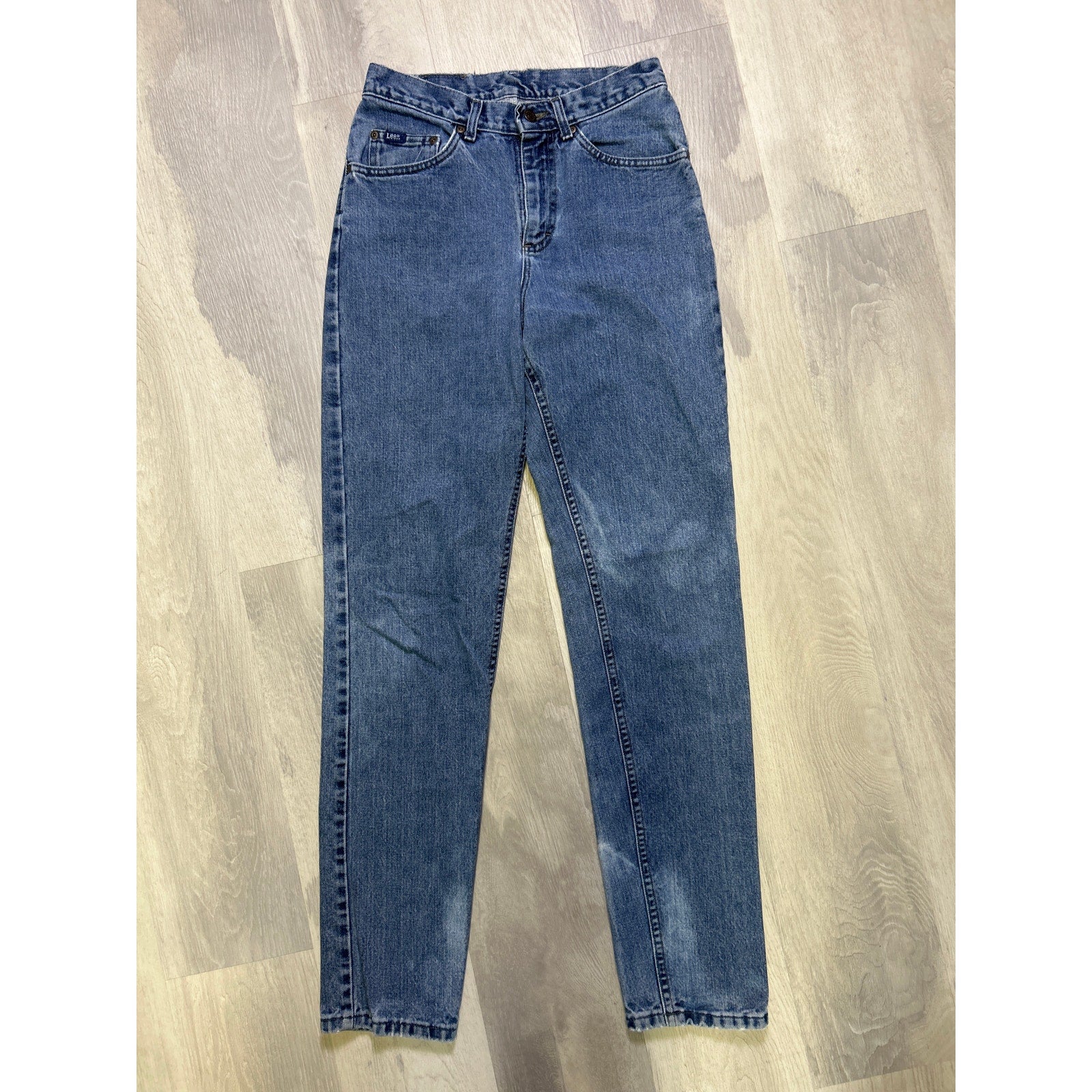 Vintage 1980s Lee Blue Denim High Waist Skinny Jeans Women's Fits Size M/L