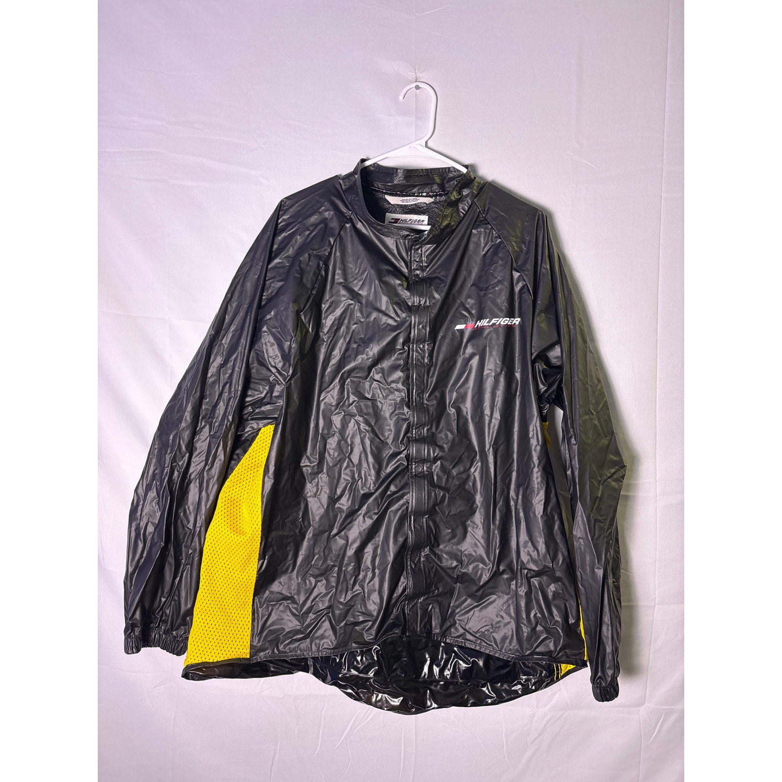 Vintage Tommy Hilfiger Athletics Black Waterproof Rain Jacket Men's Size XL