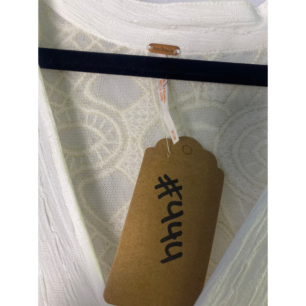 Free People Canyon Rose Button Down Top Ivory Long Sleeve Women's Size Medium