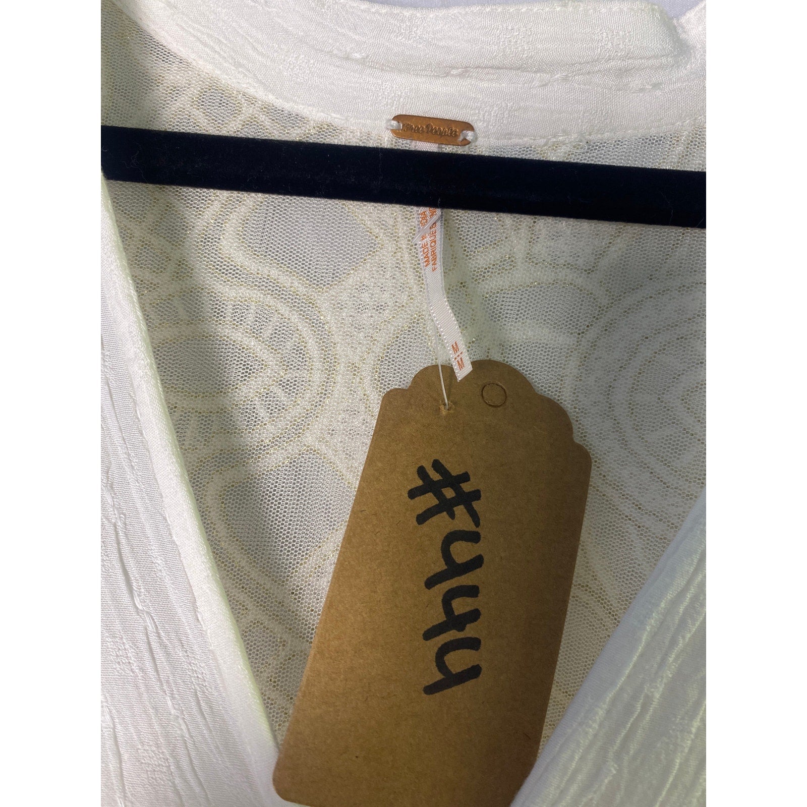 Free People Canyon Rose Button Down Top Ivory Long Sleeve Women's Size Medium